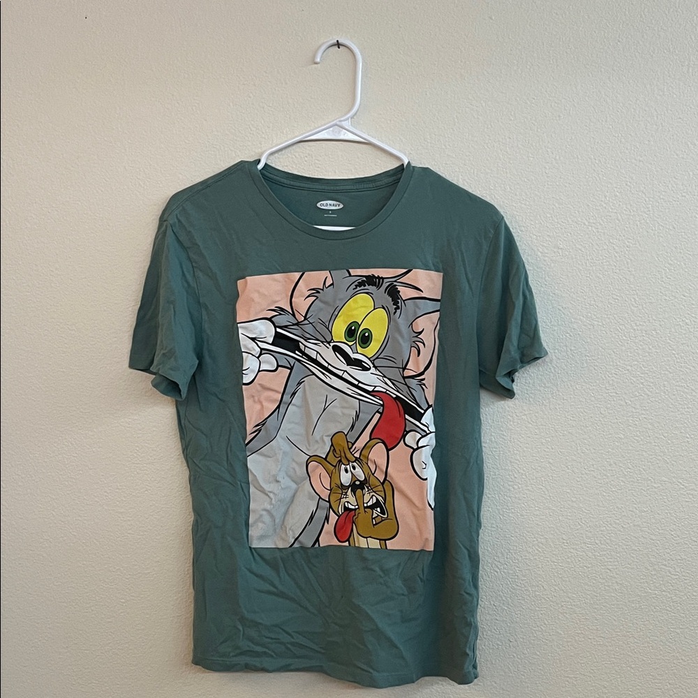 Old Navy Green Cartoon Graphic Tee